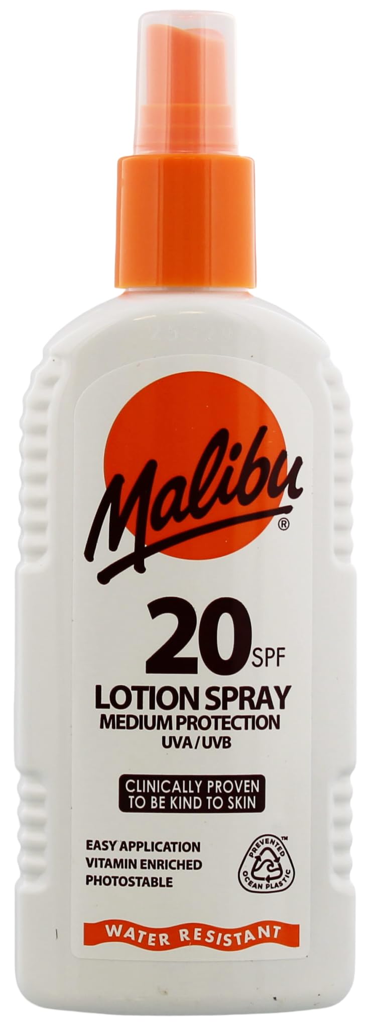 Malibu Sun SPF 20 Lotion Spray, Medium Protection Sun Cream, Water Resistant, Vitamin Enriched, with Shea Butter Extract, 200ml