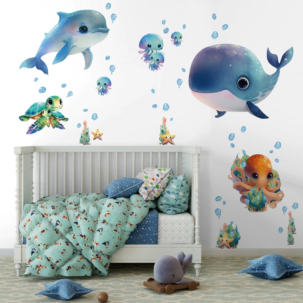 kina - R00792 Children's Wall Stickers for Bedrooms, Ecological and Hypoallergenic Soft Fabric Effect Repositionable Decoration Wall Decoration Newborn Nursery Wallpaper - Size 120 x 40 cm