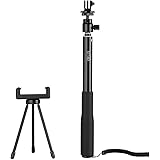 APEMAN ST180 Tripod Stand Selfie Stick Extendable for APEMAN A60,A66,A70,A80 Action Camera and CX3,M4 Projector Compatible with Most Android/IOS Cellphone (Black)