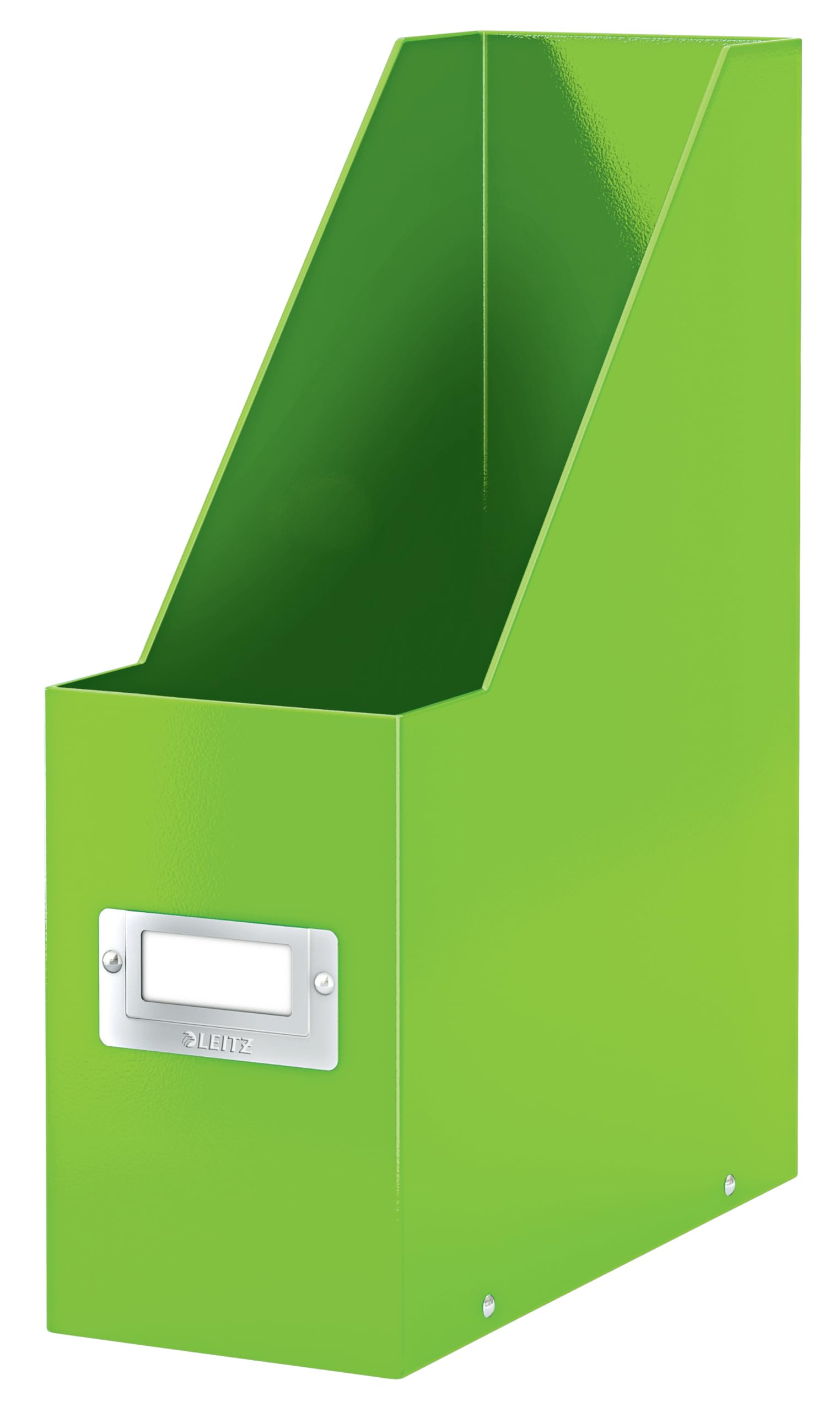 Leitz Magazine File Holder A4, Cardboard Document Storage Box with Label, Foldable, for Home, Office & School, Click and Store Range 60470054 - Green