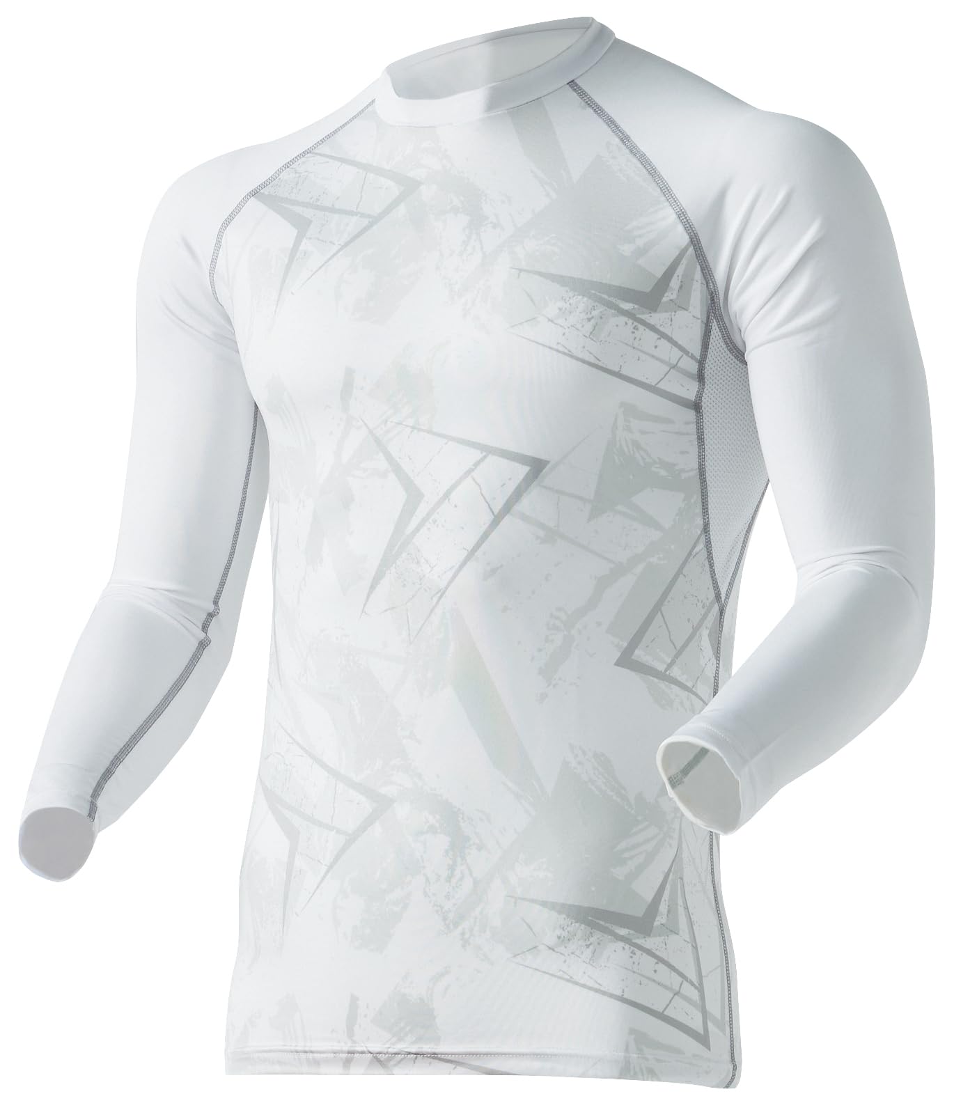 おたふく手袋 夏用インナー 長袖 丸首[吸汗速乾 消臭 接触冷感 コンプレッション メンズ] JW-623 カモフラホワイト Sサイズ商品画像