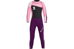 DIVE&SAIL Toddler Kids Boys Girls Wetsuit 2.5mm Neoprene Thermal One Piece UV Protection Swimsuit