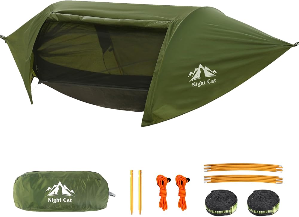 Night Cat Night Cat Hammock Tent with Mosquito Net Rainfly 1 Person