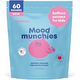 JoySpring Mood Munchies Kids Saffron Gummies, 60 Count, Ages 4+ | GABA, passion flower &amp; St. John&rsquo;s wort, vegan chewable, sugar-free, no dyes