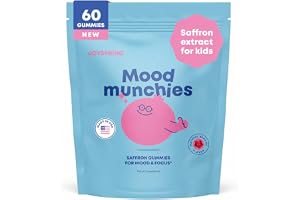JoySpring Saffron Gummies for Kids, Mood Munchies, 60 Count | Saffron Supplement with GABA, Passion Flower & St. John's Wort,