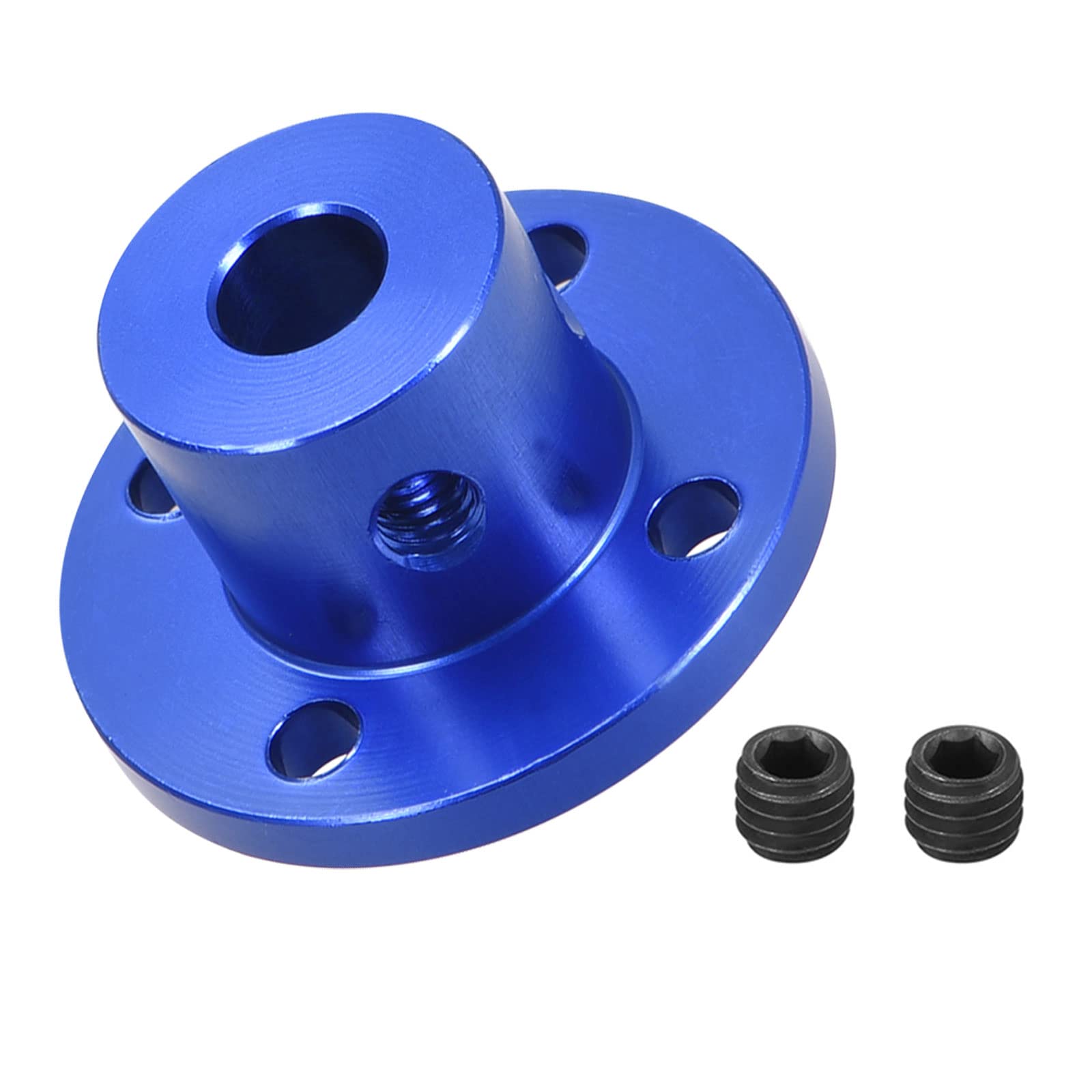 DMiotech 6mm Inner Dia H15xD15 Flange Coupling Connector Rigid Guide Shaft Support Coupler Shaft Coupling with Screws for DIY RC Model Motors Dark Blue