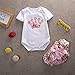 Newborn Infant Baby Girls Clothing 2pcs Party Crown Romper+Floral Pants(M(3-6months))