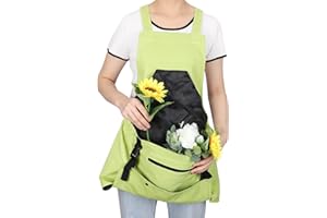 AIMEIS Gardening Apron with Large Pocket for Women & Men,Garden Apron for Harvesting Gardening Weeds Fruit