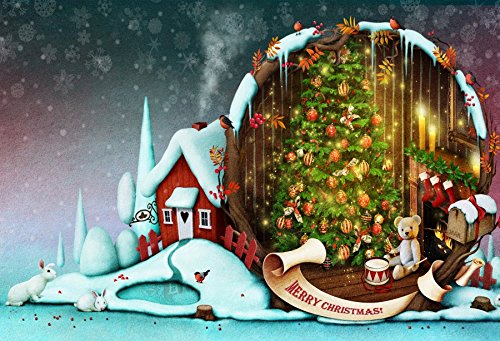 Amazon Com Baocicco Cartoon Log Cabin Christmas Tree Snow Day