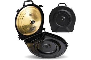 GORPANIX Cymbal Case With Foam Durable Cymbal Hard Cases, Fits Up to 10 * 21" Cymbals, Design for Drums Cymbal, 22" Cymbal Cases Upgrade from Cymbal Bag, Cymbal Bags With Wheels, Standard Black
