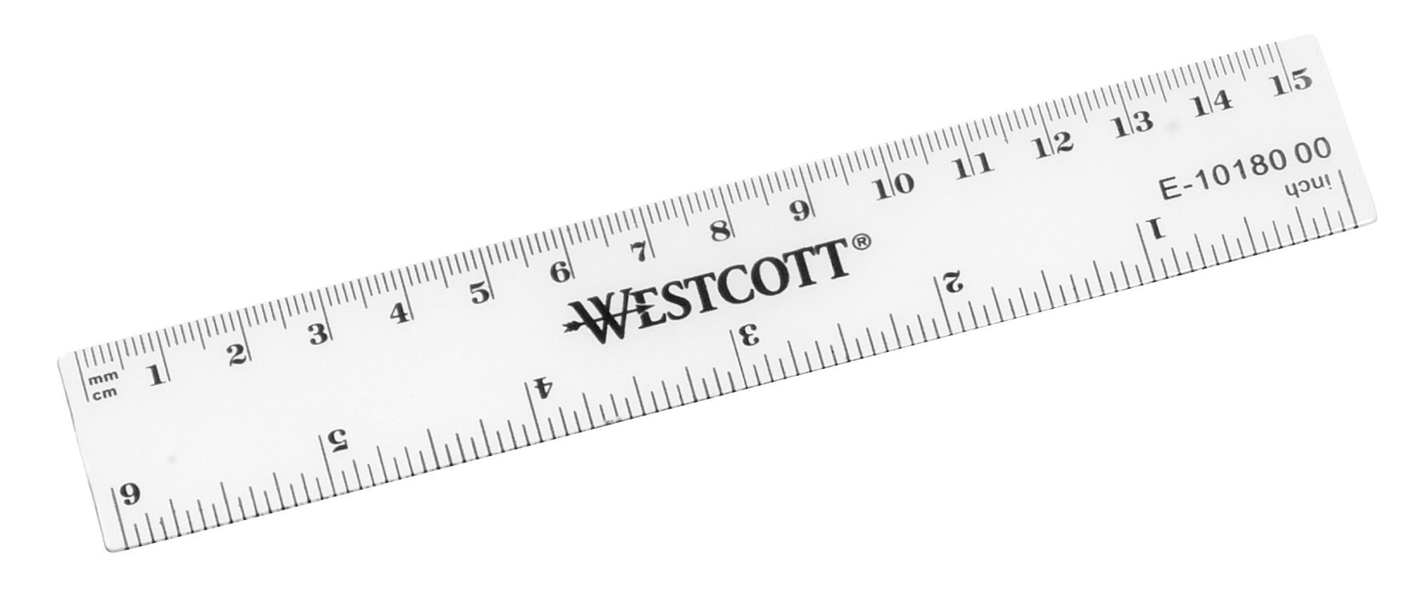 Westcott 6-Inch 150 mm Plastic Ruler - Clear