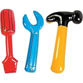 Vaulted Skulls & Co Inflatable Tools Set | Construction Tool Kit Prop | Inflatable Hammer, Wrench & Screwdriver Set | Multicolor | 23