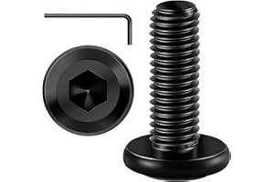 Mywish M6 x 20mm 20Pcs Countersunk Socket Cap Allen Bolts, 304 Stainless Steel, Furniture Bolts, Full Thread, Black Oxide (wi