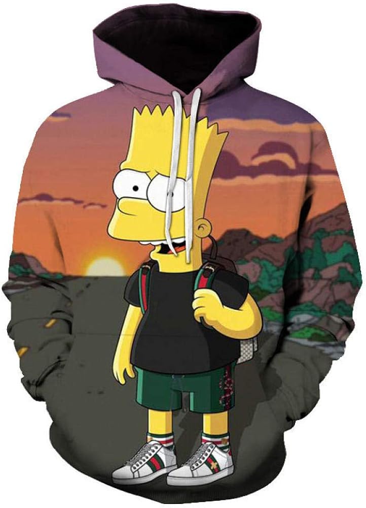 Men s Cartoon Hoodie The Simpsons 3D Printing Animation Unisex Casual