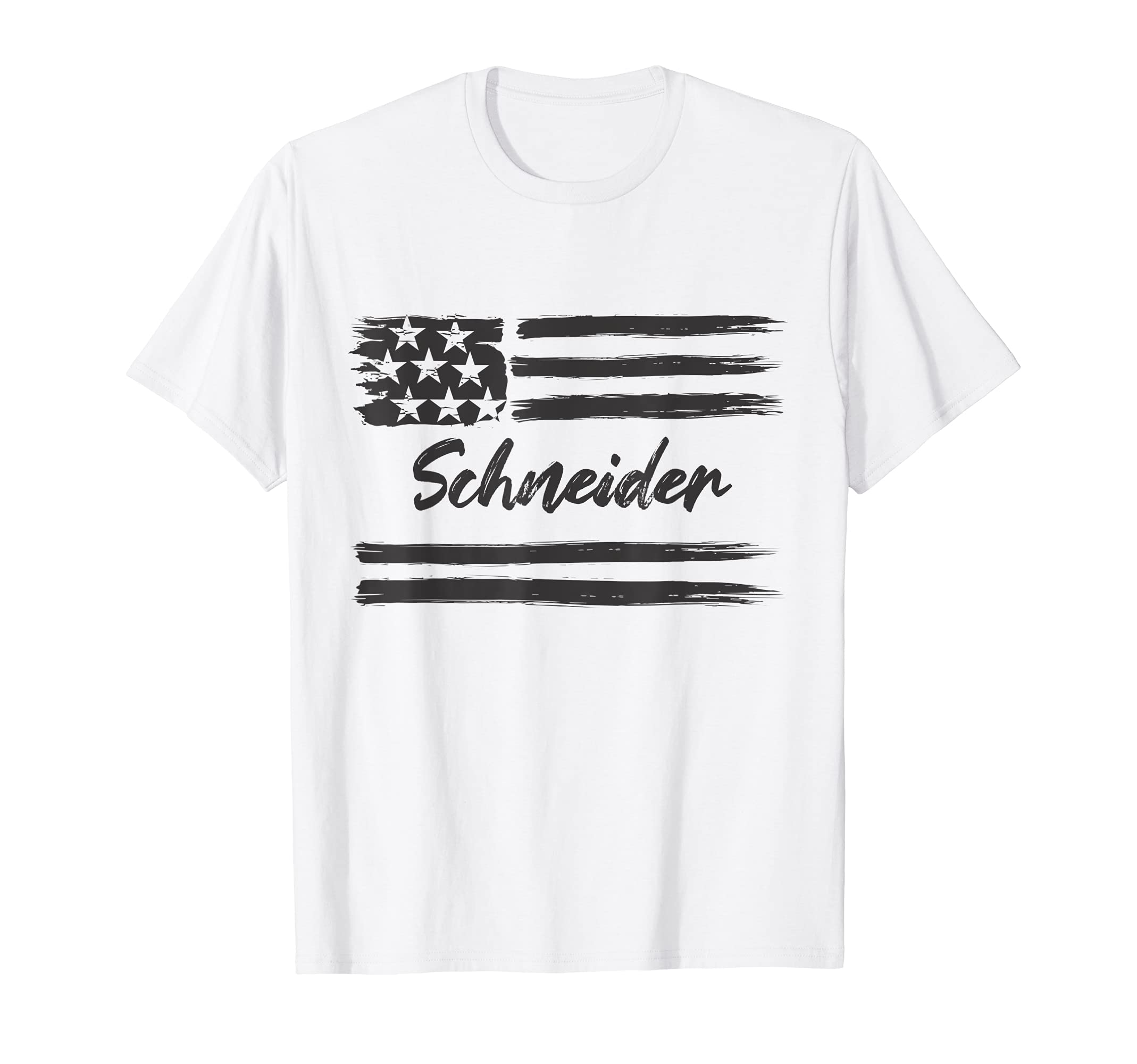 Schneider - Personalized Name, Stars and Stripes, USA Flag T-Shirt