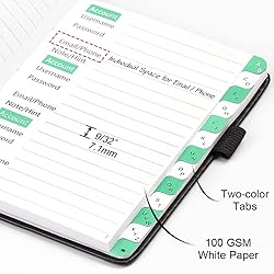Password Book with Alphabetical Tabs, UpUGo