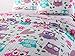 MarCielo 3 Piece Kids Bedspread Quilts Set Throw Blanket for Teens Boys Girls Bed Printed Bedding Coverlet, Full Size, Purple Hoot (Full)