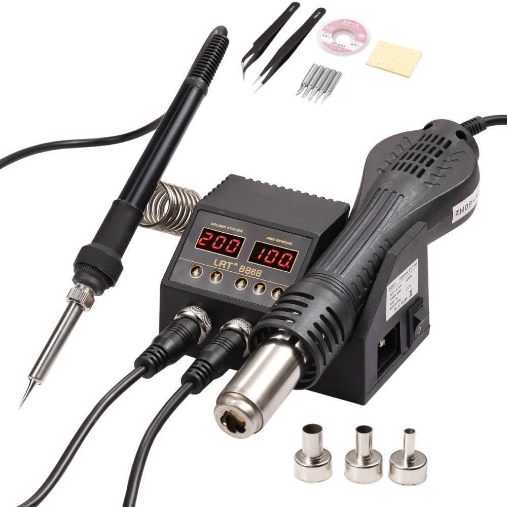 Photo 1 of LRT 8868 Micro Hot Air Soldering Station SMD Rework Heat Gun Iron 2 in 1