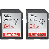 SanDisk Ultra 64GB 2‑pack SDXC UHS-I Class 10 Memory Card