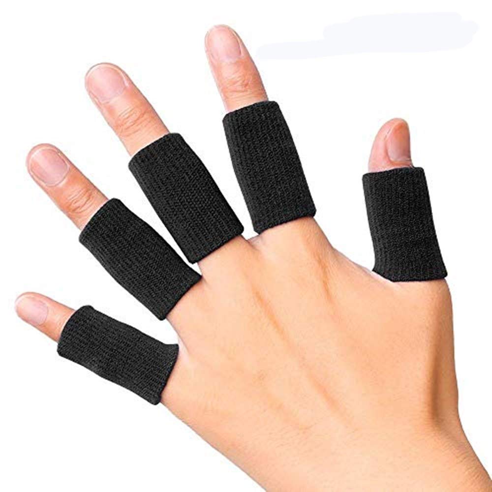 ITODA Elastic Fingers Protector Sport Finger Support Sleeves Thumb Braces Breathable Finger Brace Sleeve Arthritis Stretchy Support Sports Aid for Relieving Pain Calluses Arthritis Knuckl Callus x 10