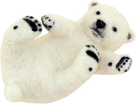 Amazon Co Jp ハマナカ 羊毛キット フェルト羊毛でつくるほのぼの動物 シロクマの赤ちゃん H441 568 おもちゃ