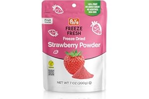 POL'S FREEZE FRESH Pol’s Freeze Fresh - 7 oz Freeze-Dried Strawberry Powder Non-GMO, Kosher, No Added Sugar, Gluten-Free, Vegan, No Additives and Preservatives for Baking, Freeze Dried Strawberries Powder for Flavoring