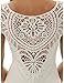 PattyBoutik Women Crochet Lace Back V Neck Cap Sleeve Blouse (Off-White Small)