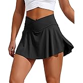 YOFIT Skorts Skirts for Women with Pockets Crossover High Waisted Athletic Golf Skorts Tennis Skirts