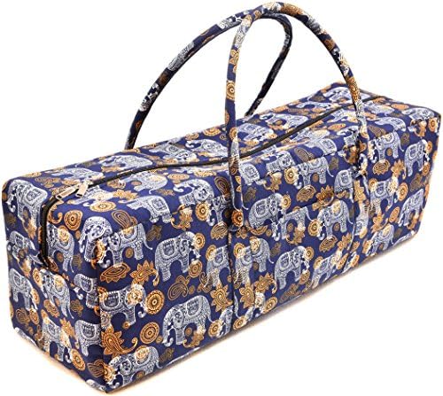 vvProud Large Yoga Mat Duffle Tote Bags Patterned Cotton with Pocket and Zipper for Men and Women, Fits Most Size Yoga Mats