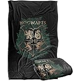 Harry Potter Hogwarts Green and Gold Floral Crest Silky Touch Super Soft Throw Blanket 36" x 58",Hogwarts Green and Gold Floral Crest
