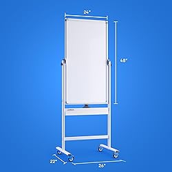 Rolling Dry Erase Board 24 x 48 - Large Portable