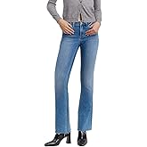 VERVET Mid Rise Clean Cut Raw Hem Bootcut Jeans T6204