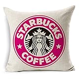Image de Throw Pillow Case Starbucks Coffee Logo Decor Cushion Covers Square 1818 Inch Beige Cotton Blend Linen