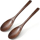 AERZIP 12 Inch Wooden Cooking Spoons, Extra Long Handle Wooden Spoon, Large Wood Spoon for Cooking Serving Mixing Kitchen Utensil (2 PCS)