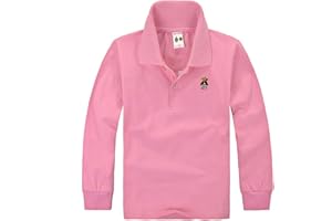 Boys School Uniform Polo Shirts Kids Performance Golf T Shirts Long Sleeve Casual Active Pullover Tops Clothes 3-12Y