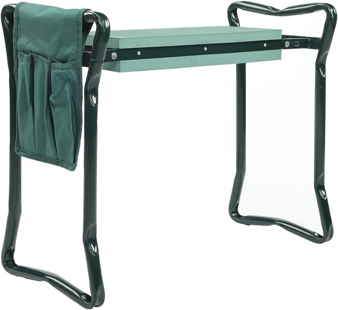 ORAF Garden Kneeler Seat Portable Garden Bench with 3 Free Tool Pouches EVA Foam Pad Outdoor Foldable Sturdy Gardening Tools for Gardeners（Small）