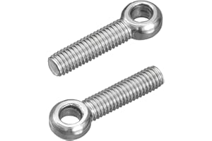 uxcell 4Pcs M8 x 35mm Lifting Eye Bolts, 304 Stainless Steel Machinery Shoulder Swing Bolt Lifting Ring Eyebolt for Pipeline 