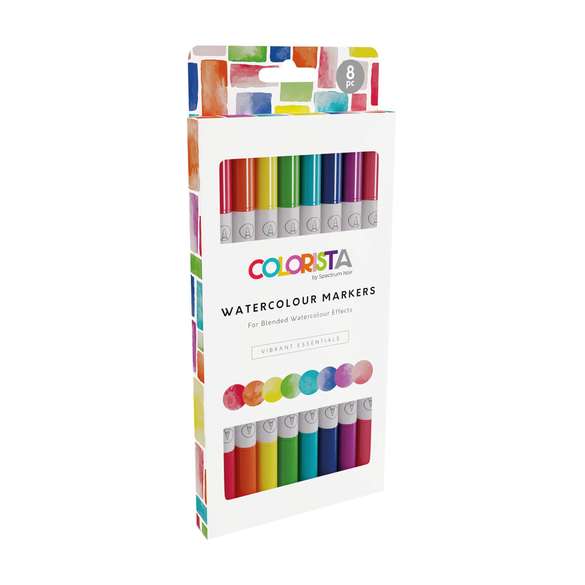 Spectrum Noir Colorista Watercolour Marker - Pack of 8 - Vibrant Essentials