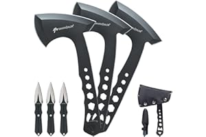 Sahara Sailor Throwing Axes, 3 Pack 10inch Throwing Axes and Tomahawks Set, with Bottle Openers, a Wrench and Nylon Sheath for Competiton and Recreation-Black