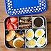 LunchBots Large Cinco Stainless Steel Lunch Container - Five Section Design Holds a Variety of Foods - Metal Bento Box - Dishwasher Safe - Stainless Lid - Blue Dots