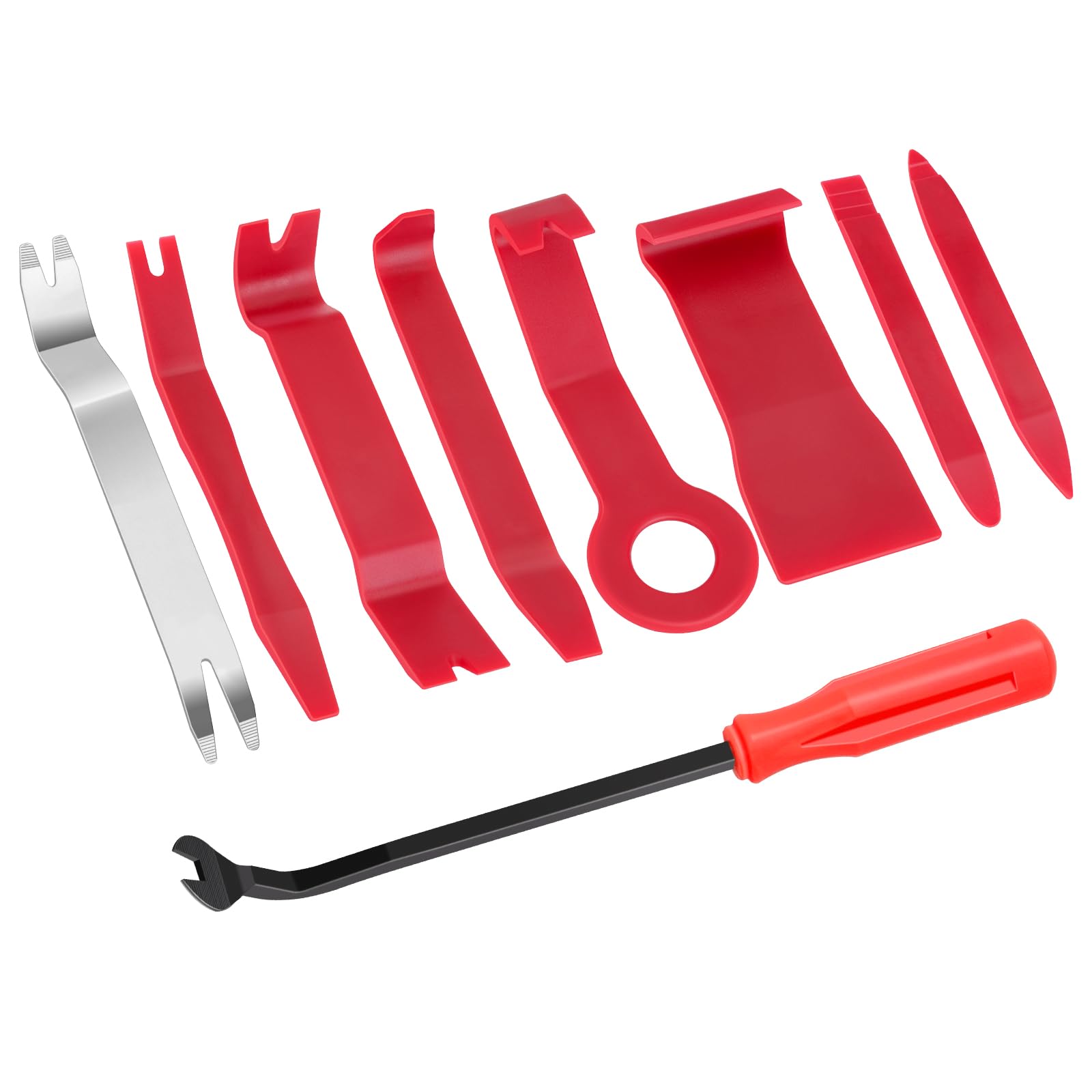 Photo 1 of GLK Auto Trim Removal Tool Set Door Clip Panel Removal Tool Set Car Pry Tool with Fastener Remover for Car Dash Radio Audio Installer Pry Tool 9PCS,red