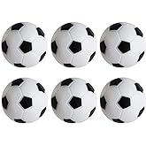 CABAX Foosball Table Replacement Foosballs, 36mm Game Table Size Black and White Tabletop Soccer Balls - 6 Pack