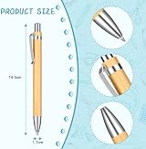 OSDUE Bamboo Ballpoint Pens 20 Pcs Retractable 1.0mm Black Ink Gift Set view 2