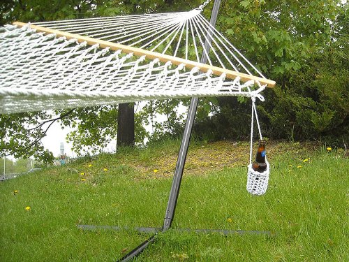 Hammock Sky Portable Drink Holder Intricate Handcrafted Braided Design Attach to Hammocks, Hammock Chairs, Backpacks, Lounge Chairs, Belts Wear Around Your Neck, Weatherproof Polyester - Thumbnail 3