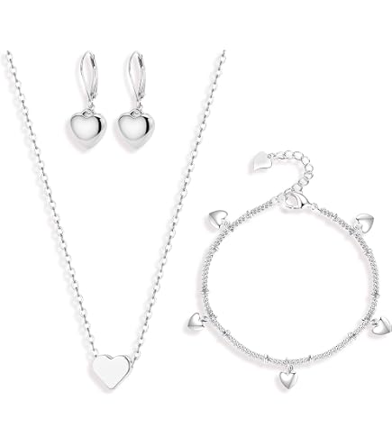 Amazon.com: Yonisun 925 Sterling Silver Bracelet and Necklace Sets