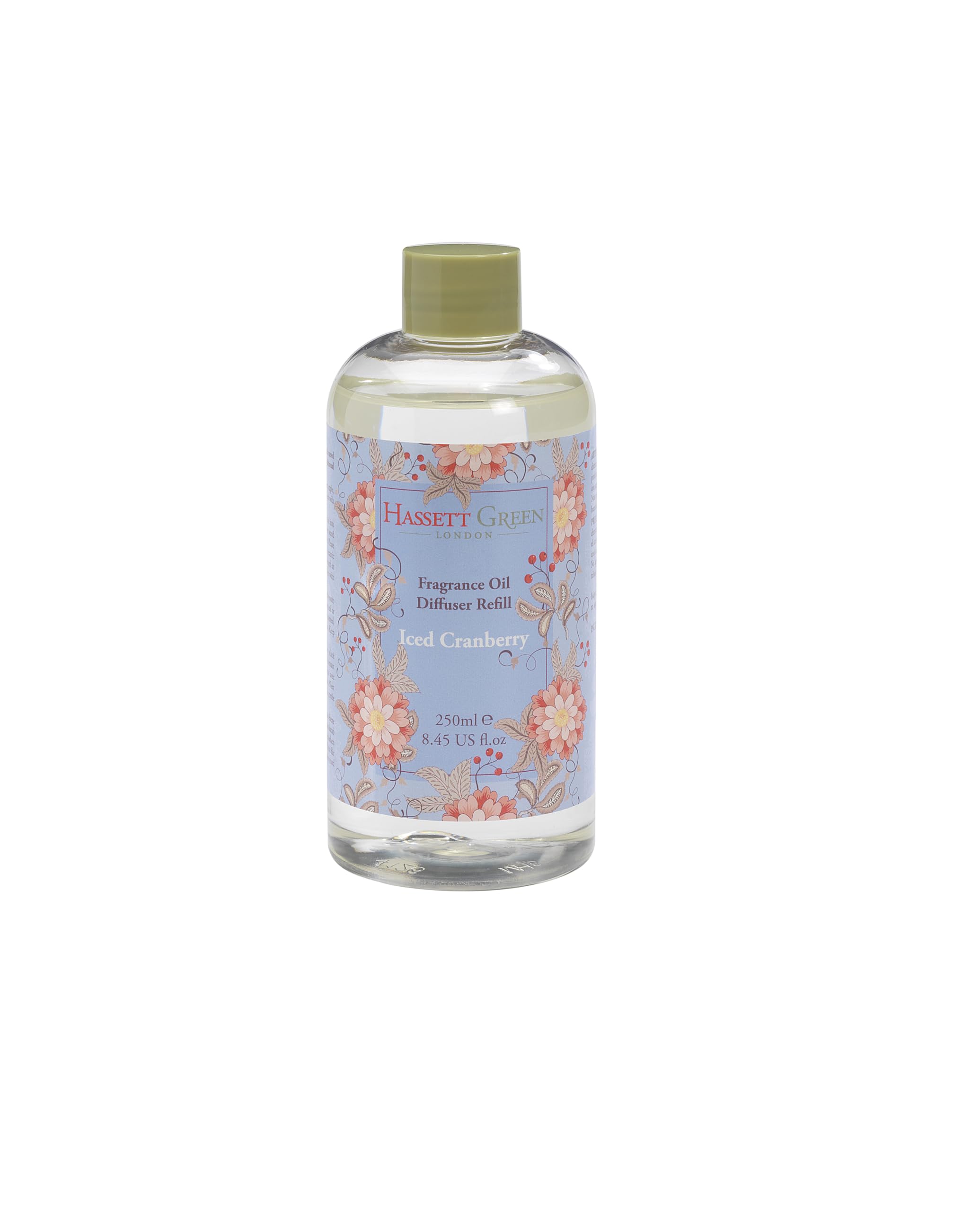 Hassett Green London - Iced Cranberry - Fragrance Oil Reed Diffuser Refill - Larger Size 250ml Bottle