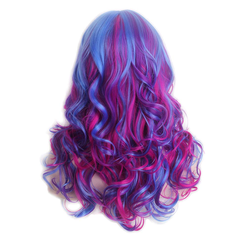 STfantasy Ombre Dirty Pink Women Wigs Long Natural Curly Layered Synthetic Hair for Girls Ladies Female Cosplay Anime Costume Party Carnival (#G668)