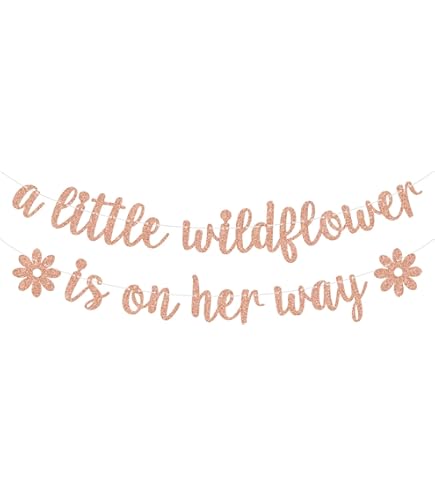 Wildflower Baby Shower Backdrop - 7x5ft 'A Little Wildflower Is On The Way' Photo Background