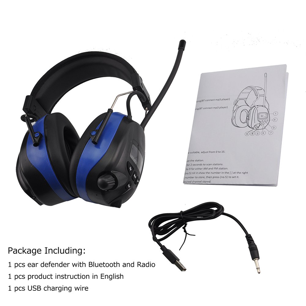PROTEAR Bluetooth Radio AM/FM Hearing Protection Headphones, Noise