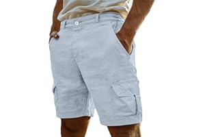 Cargo Shorts for Men Button Straight Leg Hiking Short Casual Summer Lightweight Work Athletic Shorts with Pockets